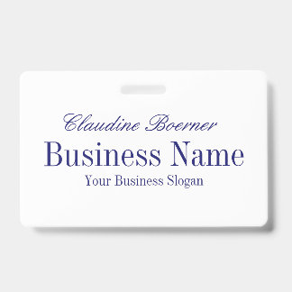 White met Midnight Blue-tekst - Beide zijden Badge