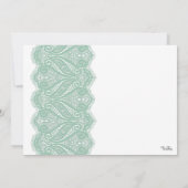 White met Mint Lace Vrijgezellenfeest Party Invite Kaart (Achterkant)
