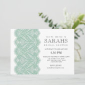 White met Mint Lace Vrijgezellenfeest Party Invite Kaart (Staand voorkant)