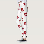 White met Red Hearts-Leggings Leggings (Links)