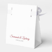 White met Red Simple Elegant Weddenschap Bedankt Bedankdoosjes (Achterkant)