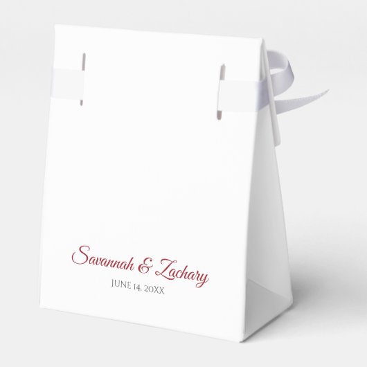 White met Red Simple Elegant Weddenschap Bedankt Bedankdoosjes (Achterkant)