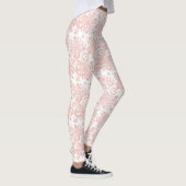 White met roze Floral Lace Pattern Leggings (Rechts)