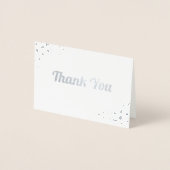 White met Silver Foil Snowflake Hartelijk dank Folie Kaarten (Voorkant)