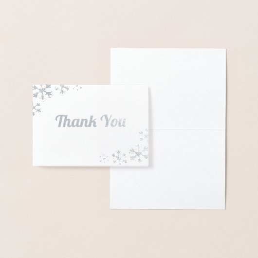 White met Silver Foil Snowflake Hartelijk dank Folie Kaarten (Display)