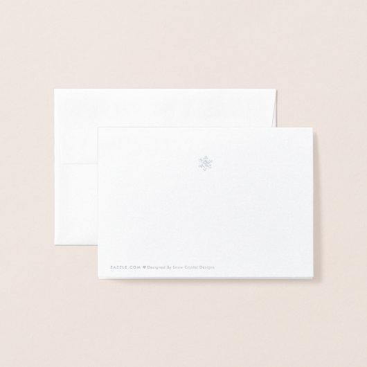 White met Silver Foil Snowflake Hartelijk dank Folie Kaarten (Met envelop)