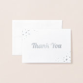 White met Silver Foil Snowflake Hartelijk dank Folie Kaarten (Voorkant met envelop)