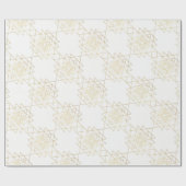 White Metallic Gold Hexagon Geometry Champaign Cadeaupapier (Vlak)