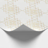 White Metallic Gold Hexagon Geometry Champaign Cadeaupapier (Hoek)