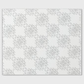 White Metallic Silver Gray Hexagon Geometry Cadeaupapier (Vlak)