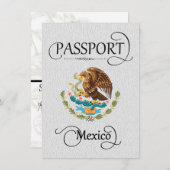 White Mexico Passport Save the Date Kaart (Voorkant / Achterkant)