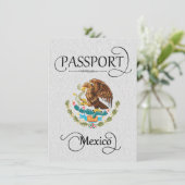 White Mexico Passport Save the Date Kaart (Staand voorkant)
