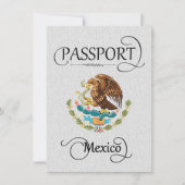 White Mexico Passport Save the Date Kaart (Voorkant)