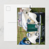 White MG TD classic British Sport car Briefkaart (Voorkant / Achterkant)