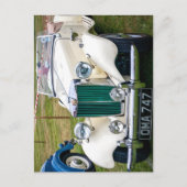 White MG TD classic British Sport car Briefkaart (Voorkant)