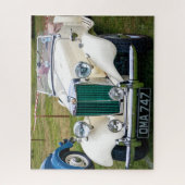 White MG TD classic British Sport car Legpuzzel (Verticaal)