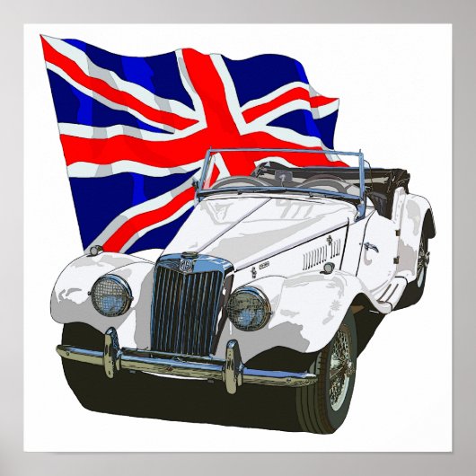 White MG TF Poster (Voorkant)