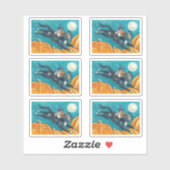 WHITE MICE & BLACK CAT OP HALLOWEEN SCAVENGER HUNT STICKER (Vel)