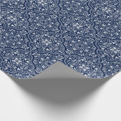 White & Midnight-Blue Moroccan geometric Pattern Cadeaupapier (Hoek)