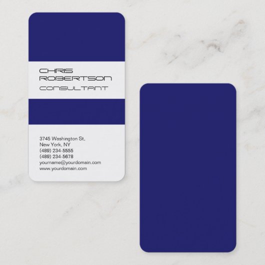 White Midnigt Blue Attractive Charm Visitekaartje (Voorkant / Achterkant)