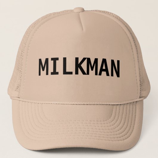White Milkman Trucker Hat Trucker Pet (Voorkant)