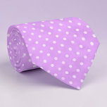 White Mini Polka Dots on Lavender Necktie Stropdas<br><div class="desc">This charming necktie features a delightful pattern of white mini polka dots elegantly set against a soft lavender background. Perfect for adding a touch of playful sophistication to any outfit, this tie is a versatile accessory suitable for various occasions, from casual business meetings to special events. The high-quality material ensures...</div>
