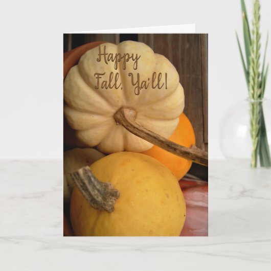 White Mini Pumpkin and Yellow Gourd Close Up Photo Kaart (Voorkant)