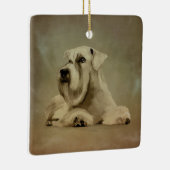 White Miniature Schnauzer Keramisch Ornament (Rechts)