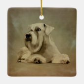 White Miniature Schnauzer Keramisch Ornament (Achterkant)
