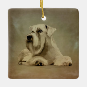 White Miniature Schnauzer Keramisch Ornament