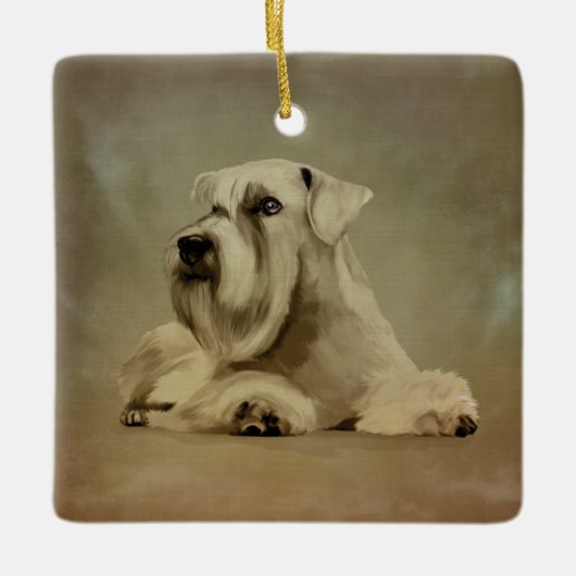 White Miniature Schnauzer Keramisch Ornament (Voorkant)
