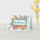 White Minimal Boho Welcome Wishing Kaart (Gele Bloem)