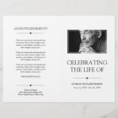White Minimal Celebration of Life Funeral Programm (Voorkant)
