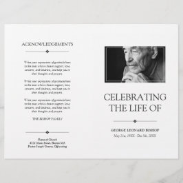 White Minimal Celebration of Life Funeral Programm