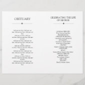 White Minimal Celebration of Life Funeral Programm (Achterkant)