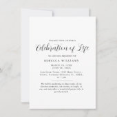 ]White Minimal Celebration of Life Kaart (Voorkant)