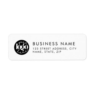 White Minimal Custom Business Logo Retouradres Etiket