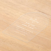 White Minimal Elegant Wedding Acryl Uitnodigingen (Laagn)