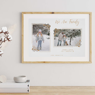 White Minimal Family 2 foto's Fancy gouden takken Poster