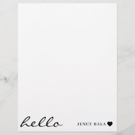 White Minimal Heart | Simple Modern Hello Design Briefhoofd