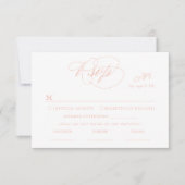 White Minimal Leaf Pink Font & QR Code RSVP Card (Voorkant)