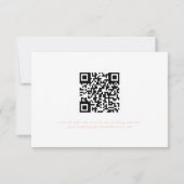 White Minimal Leaf Pink Font & QR Code RSVP Card (Achterkant)