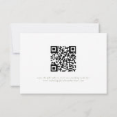 White Minimal Leaf Sage Font & QR Code RSVP Card (Achterkant)