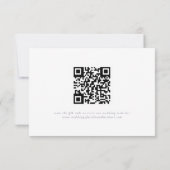 White Minimal Leaf Violet Font & QR Code RSVP Card Kaartje (Achterkant)