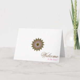 White Minimal Lotus Art - Welkomstwoord Kaart
