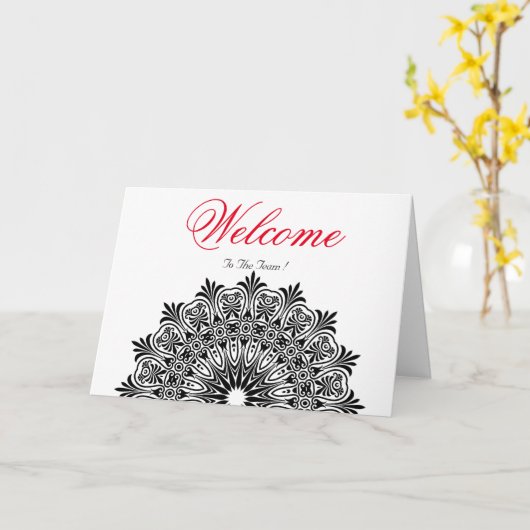 White Minimal Lotus Welcome Wishing Kaart (Gele Bloem)