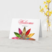 White Minimal Lotus Welcome Wishing Kaart (Gele Bloem)