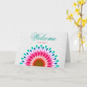 White Minimal Lotus Welcome Wishing Kaart (Gele Bloem)