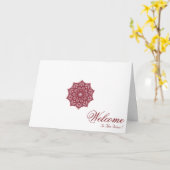 White Minimal Mandala Art Welcome Wishing Kaart (Gele Bloem)