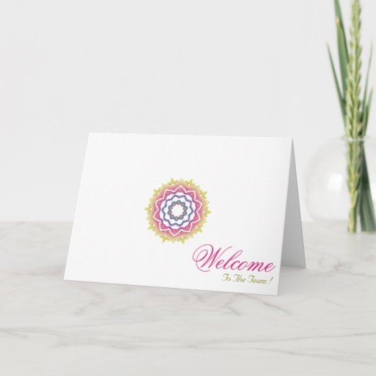 White Minimal Mandala Art Welcome Wishing Kaart (Voorkant)